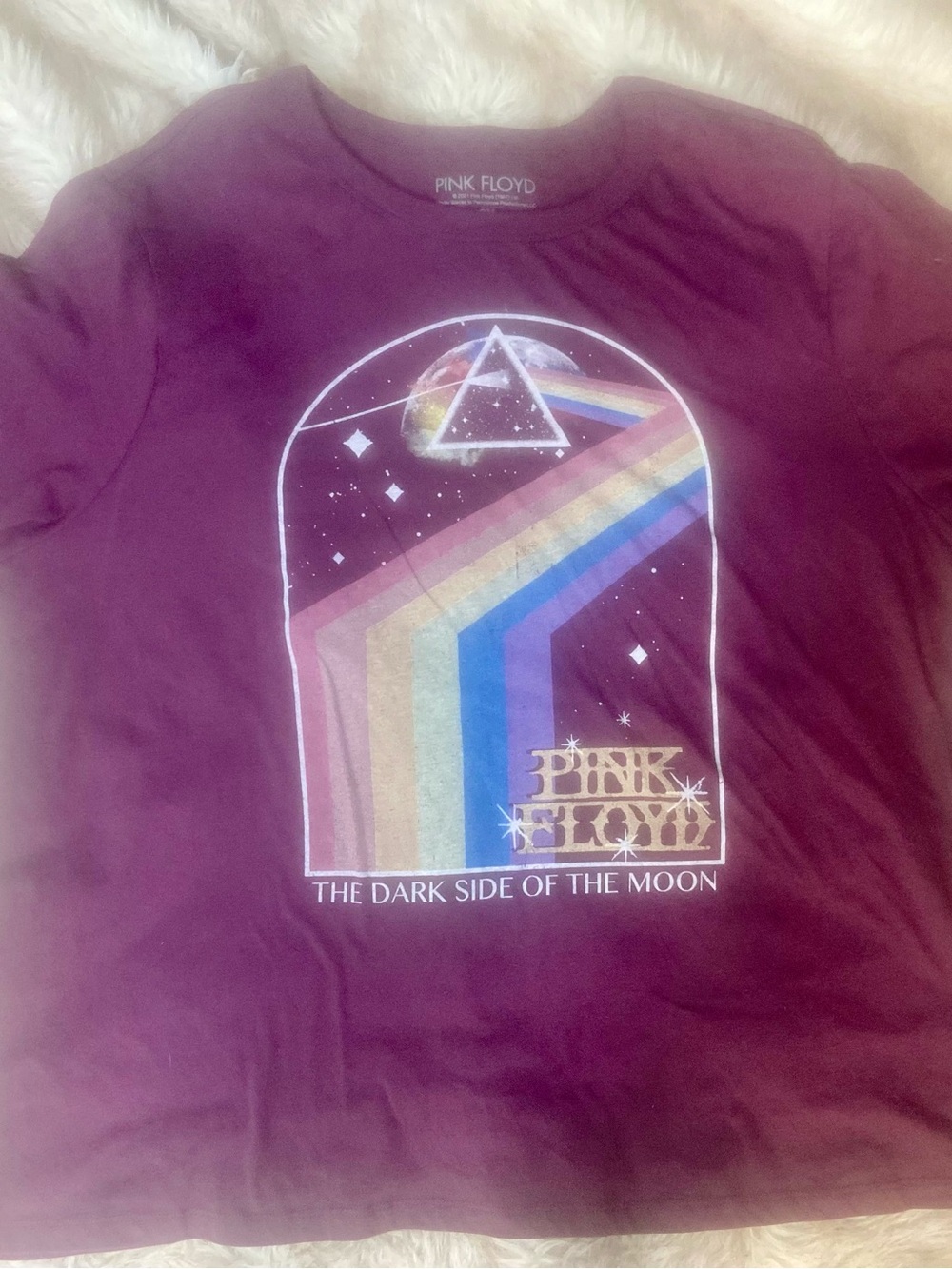 Pink Floyd Maroon Short Sleeve Prism Graphic Tee